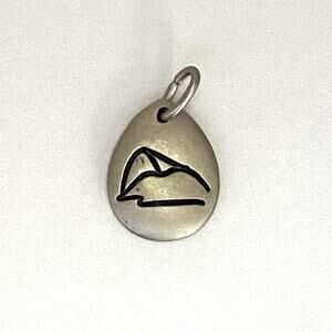 H.Stern Pendant Charm Sugar Loaf Mountain Teardrop Silver Tone Rio Brazil